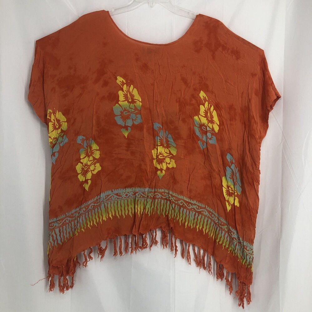 Makai Beach Hawaii Retro Floral Boho Tropical Artsy Vacation Top One size